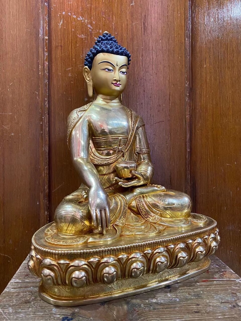 BỔN SƯ THÍCH CA MÂU NI PHẬT - 35.5 cm fullgold Nepal