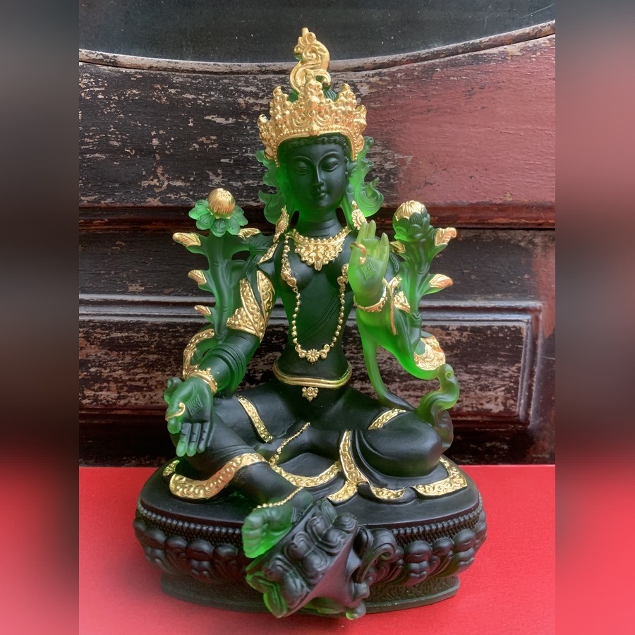 LỤC ĐỘ MẪU GREEN TARA bằng đá liuli
