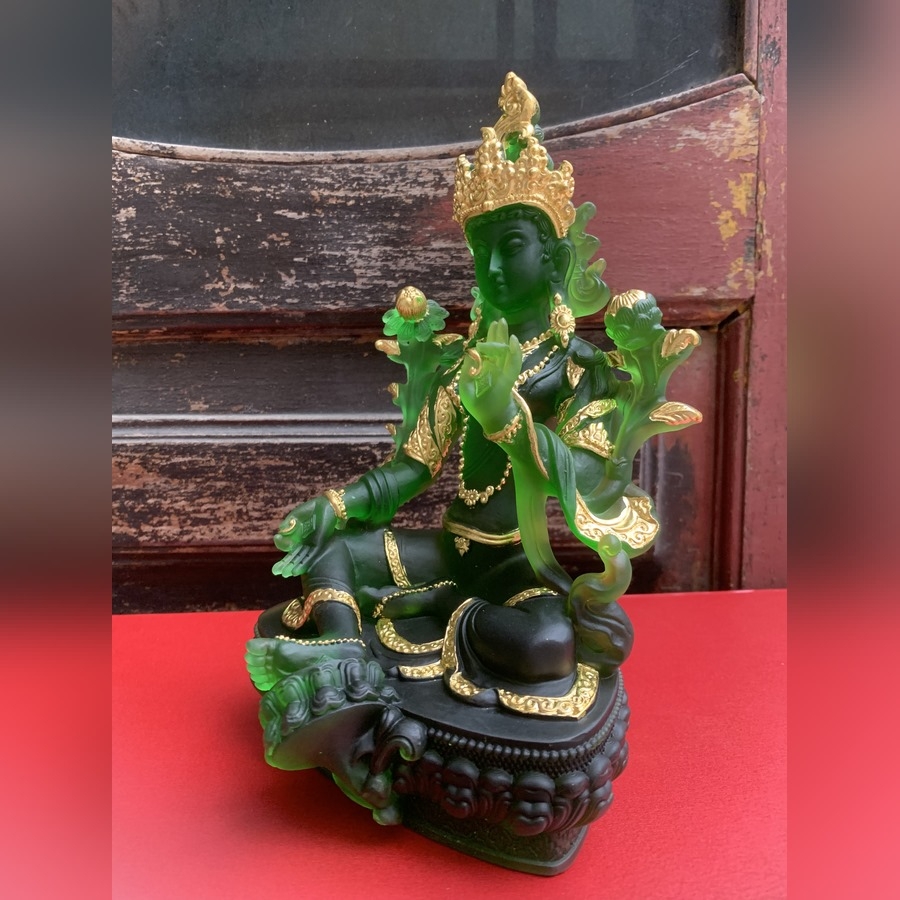 LỤC ĐỘ MẪU GREEN TARA bằng đá liuli