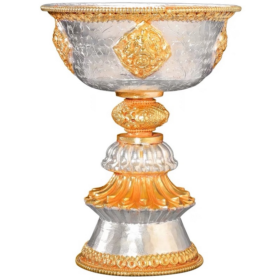 Chân Đèn Nepal Đồng Mạ Bạc vàng