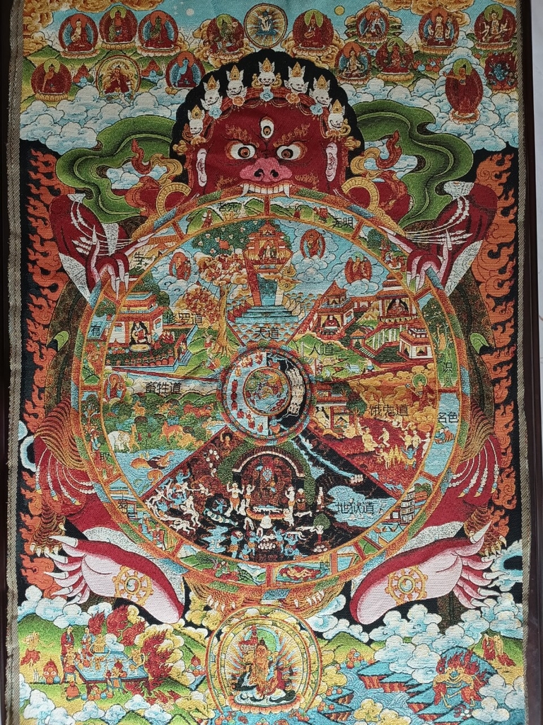 Tranh Thangka Lục Đạo Luân Hồi - Tranh Thêu
