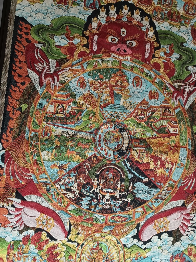 Tranh Thangka Lục Đạo Luân Hồi - Tranh Thêu