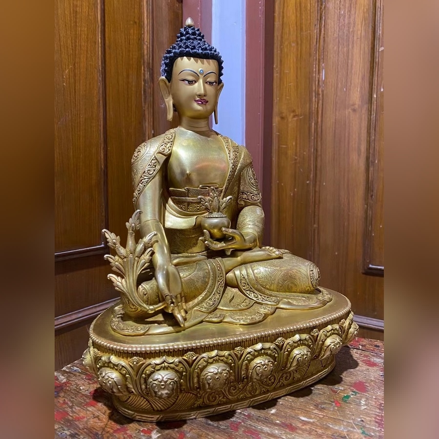 Tượng Đồng Nepal Phật Dược Sư 36CM