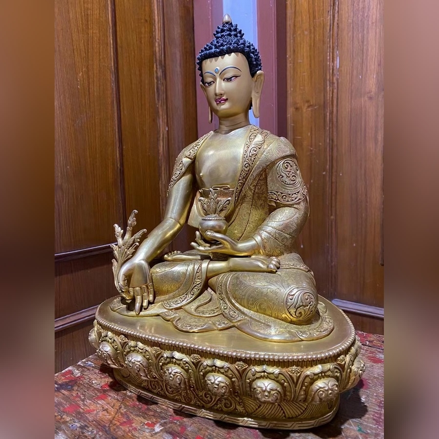 Tượng Đồng Nepal Phật Dược Sư 36CM