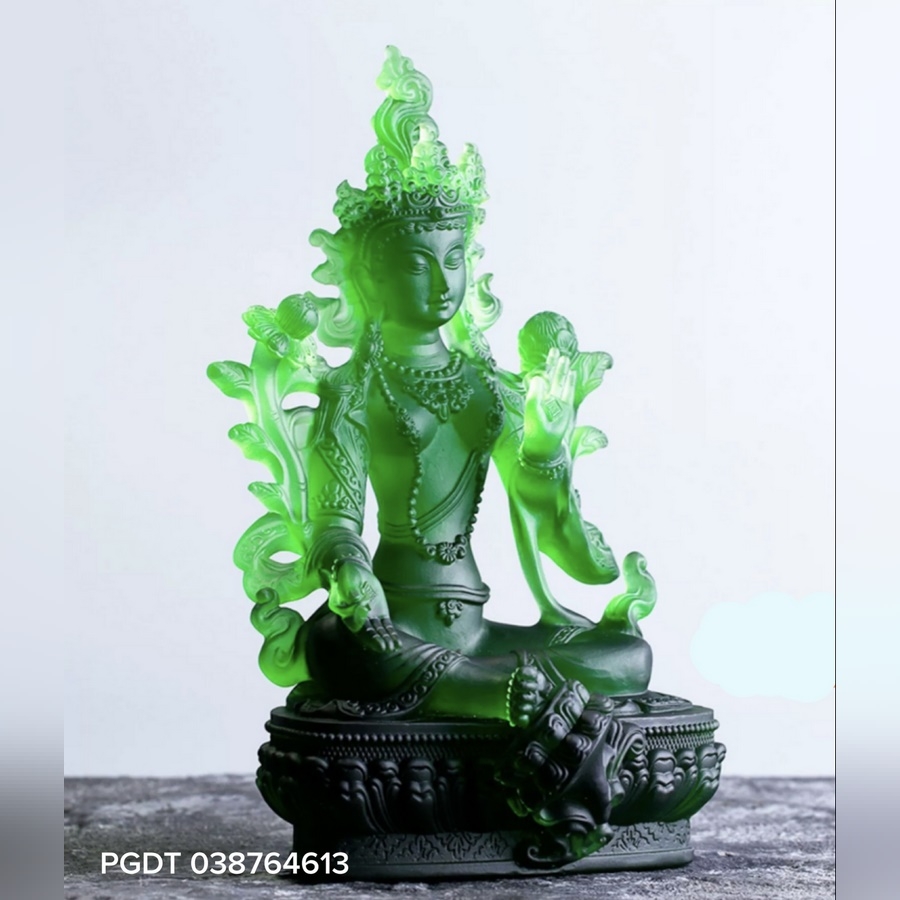 LỤC ĐỘ MẪU GREEN TARA bằng đá liuli