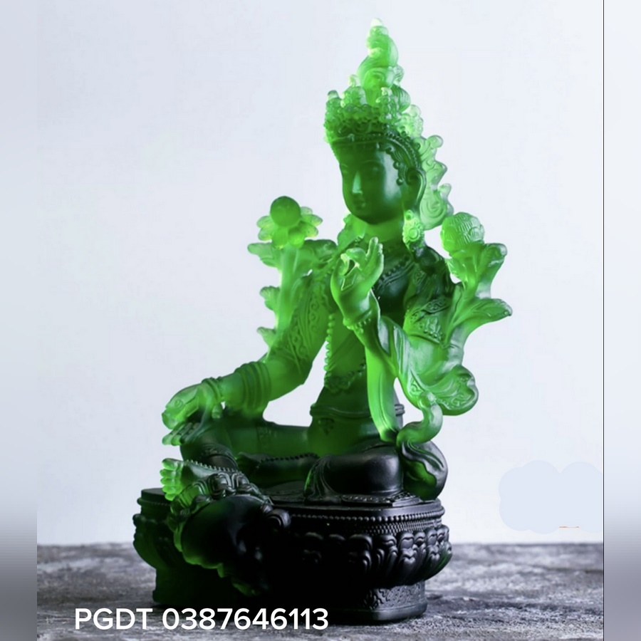 LỤC ĐỘ MẪU GREEN TARA bằng đá liuli