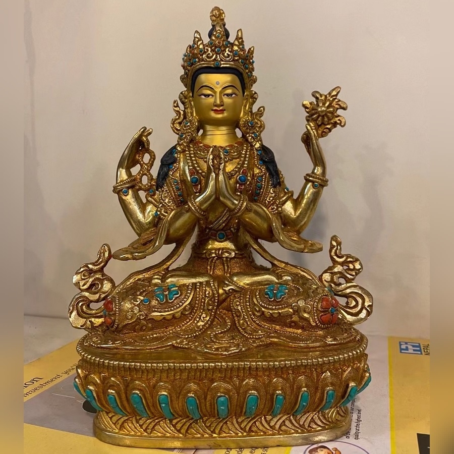TÔN TƯỢNG CÁC BỔN TÔN CAO 17CM NEPAL