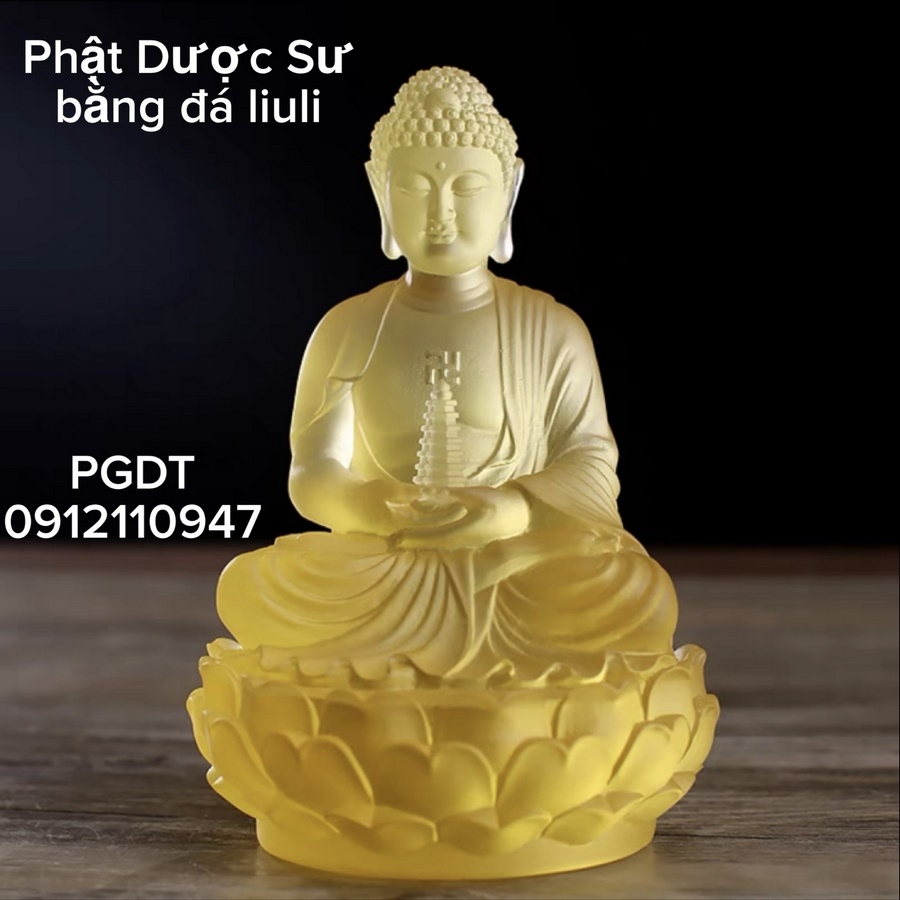 PHẬT DƯỢC SƯ kiểu Tịnh Độ bằng đá liuli