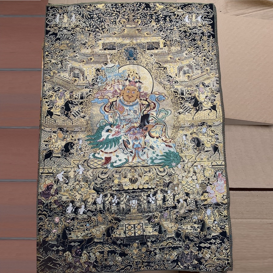 Tranh Thangka Tài Bảo Thiên Vương - Tranh Thêu