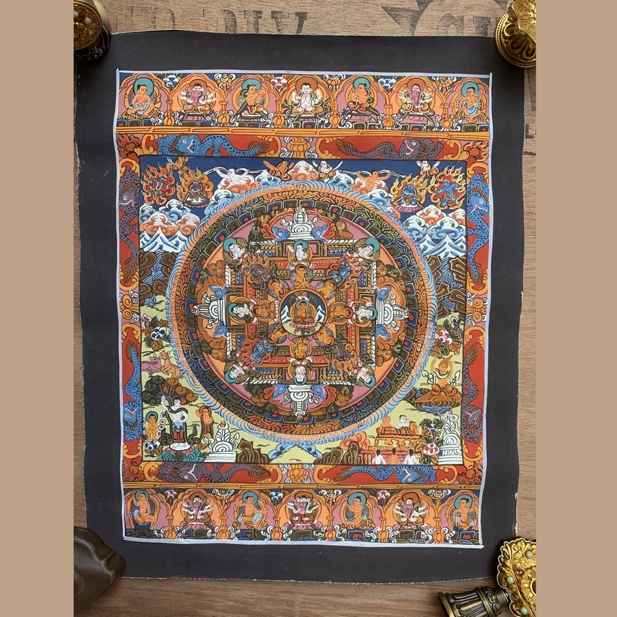 Tranh Thangka Tịnh Độ Phật - Tranh Vẽ Tay