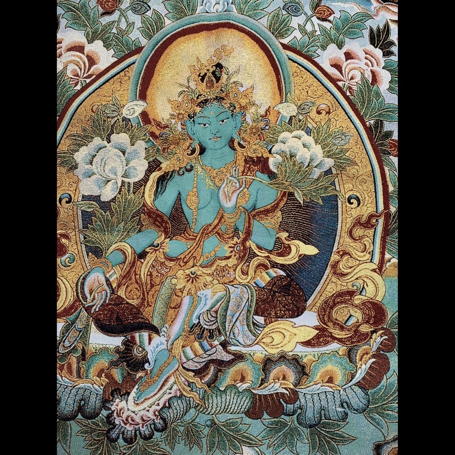 Tranh Thangka Green Tara Lục Độ Mẫu
