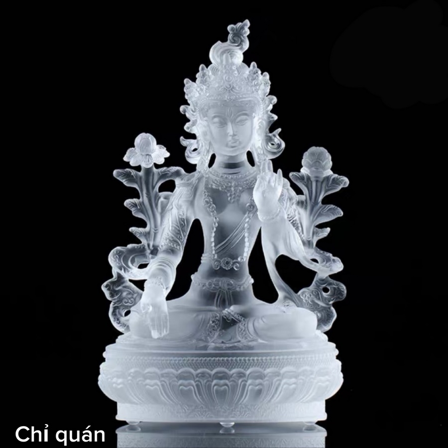 BẠCH ĐỘ MẪU WHITE TARA bằng đá liuli cỡ bé