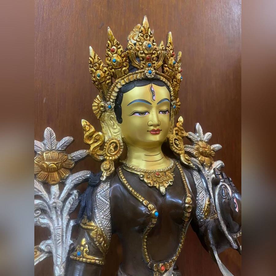 BẠCH ĐỘ MẪU WHITE TARA 14 INCH NEPAL