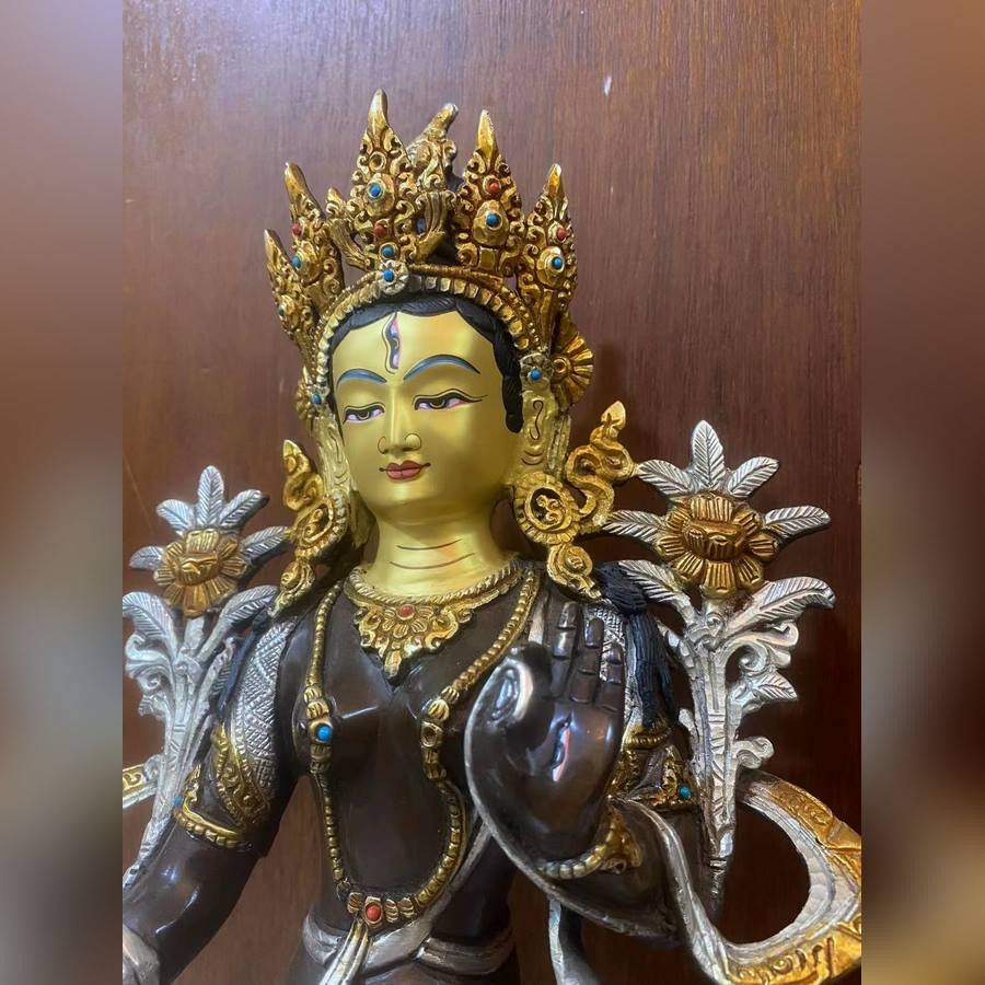 BẠCH ĐỘ MẪU WHITE TARA 14 INCH NEPAL