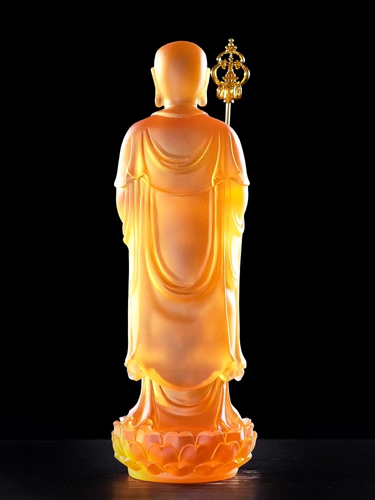 Tôn tượng Địa Tạng Bồ Tát bằng đá liuli 