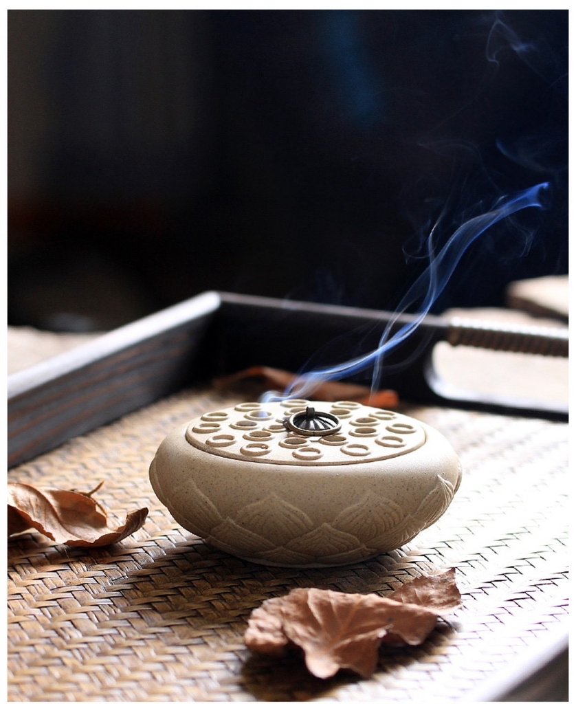 Lư trầm gốm Đài Sen (kiểu cánh đơn)