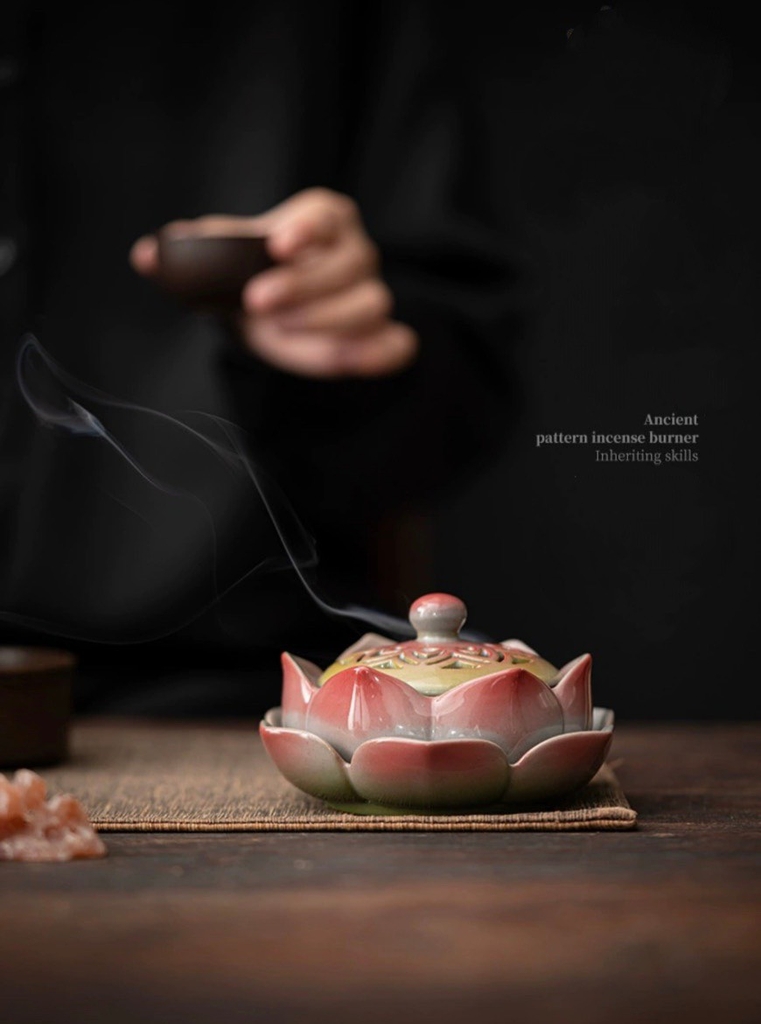 Lư trầm gốm sen A2