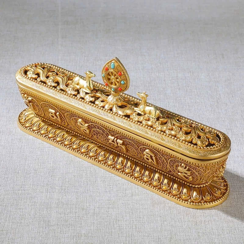 Lư hương truyền thống tây tạng khắc nổi Bát Kiết Tường và Tám Tướng Cát Tường