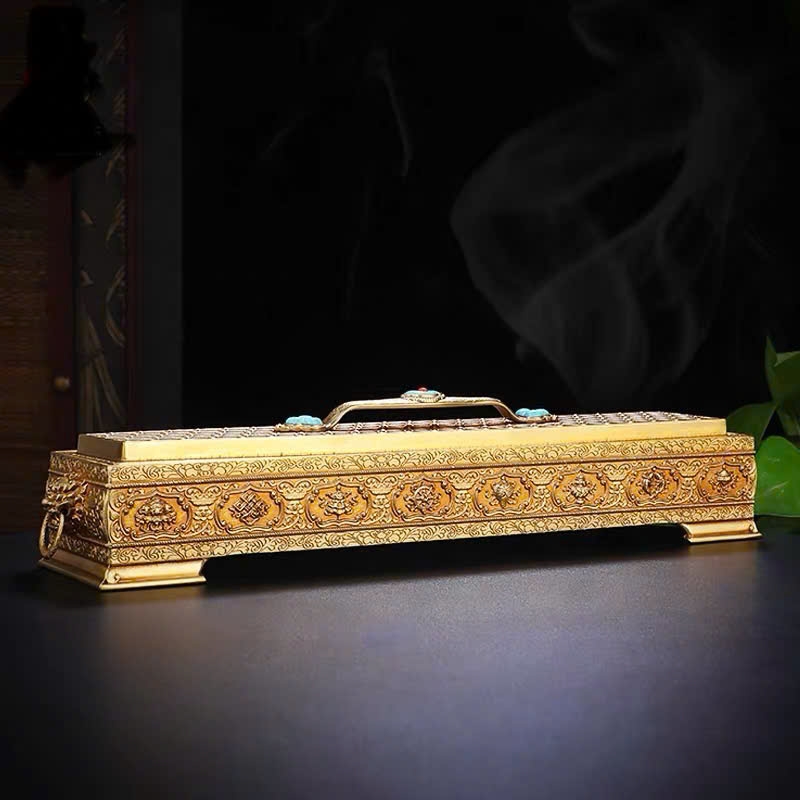 Lư hương nằm tây tạng Bát Kiết Tường dài 32cm