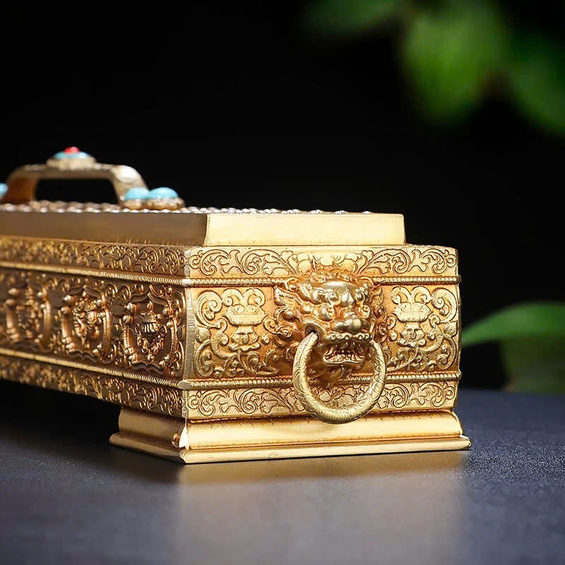 Lư hương nằm tây tạng Bát Kiết Tường dài 32cm