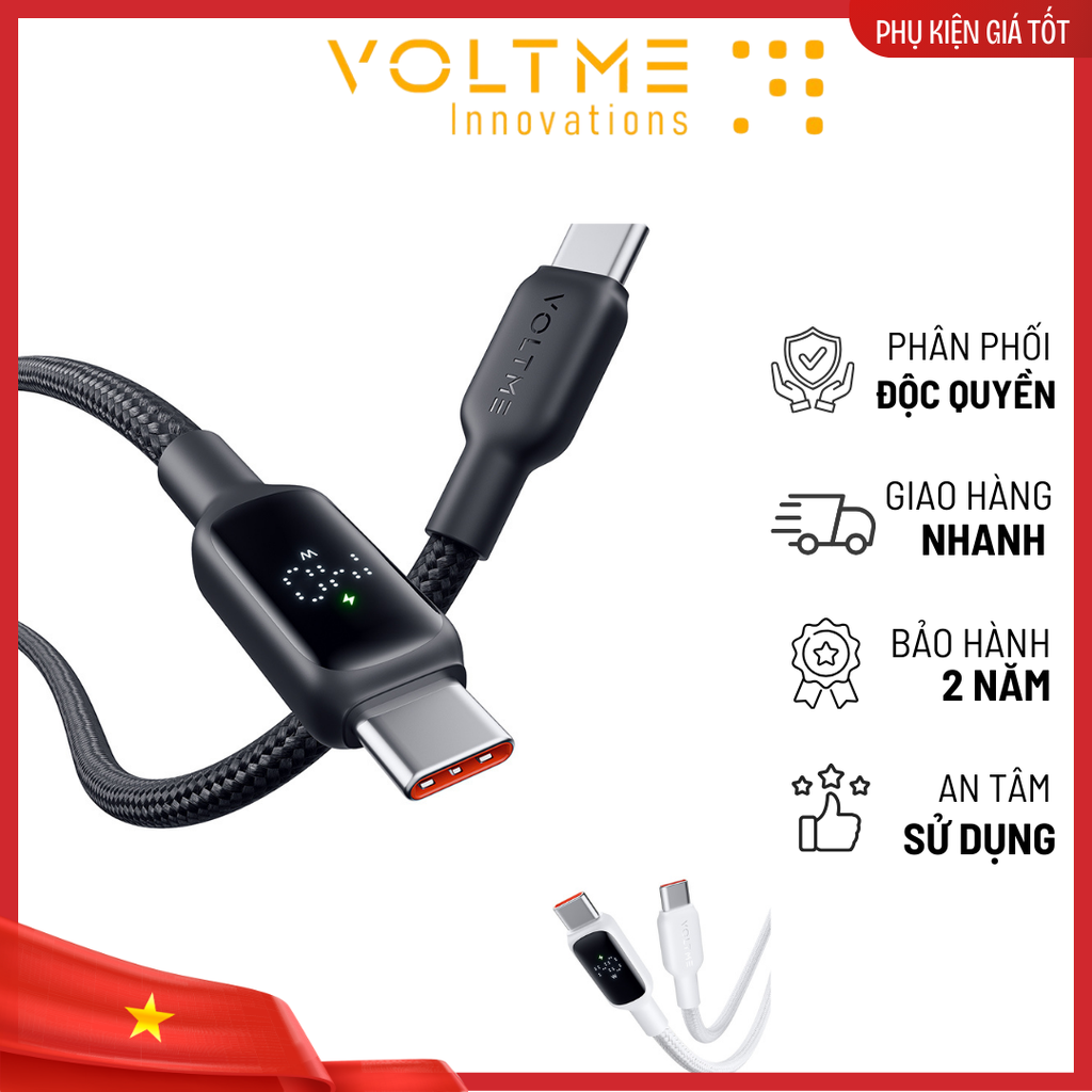 Cáp Sạc Nhanh Voltme Powerlink Vizo | C to C 140w, 120cm