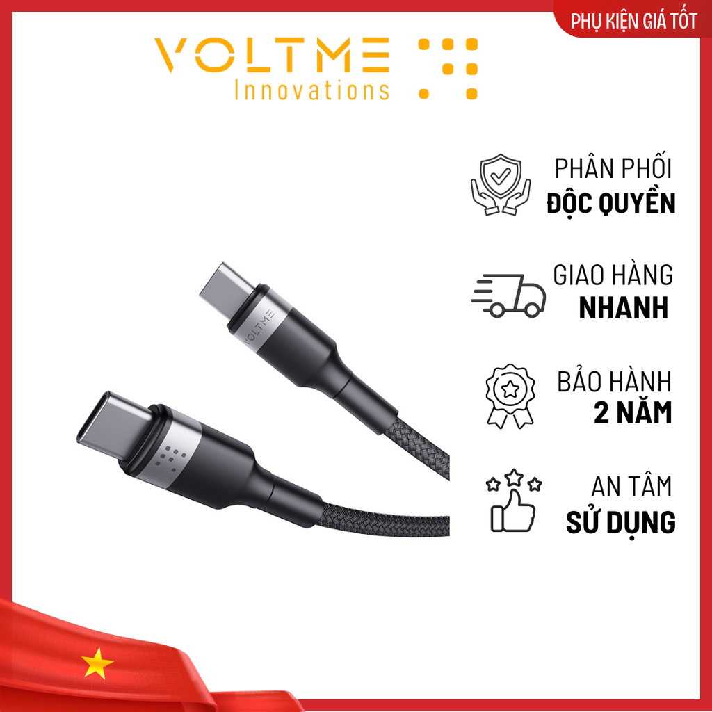 Cáp Sạc Nhanh Voltme Powerlink iRex TypeC to TypeC 100w