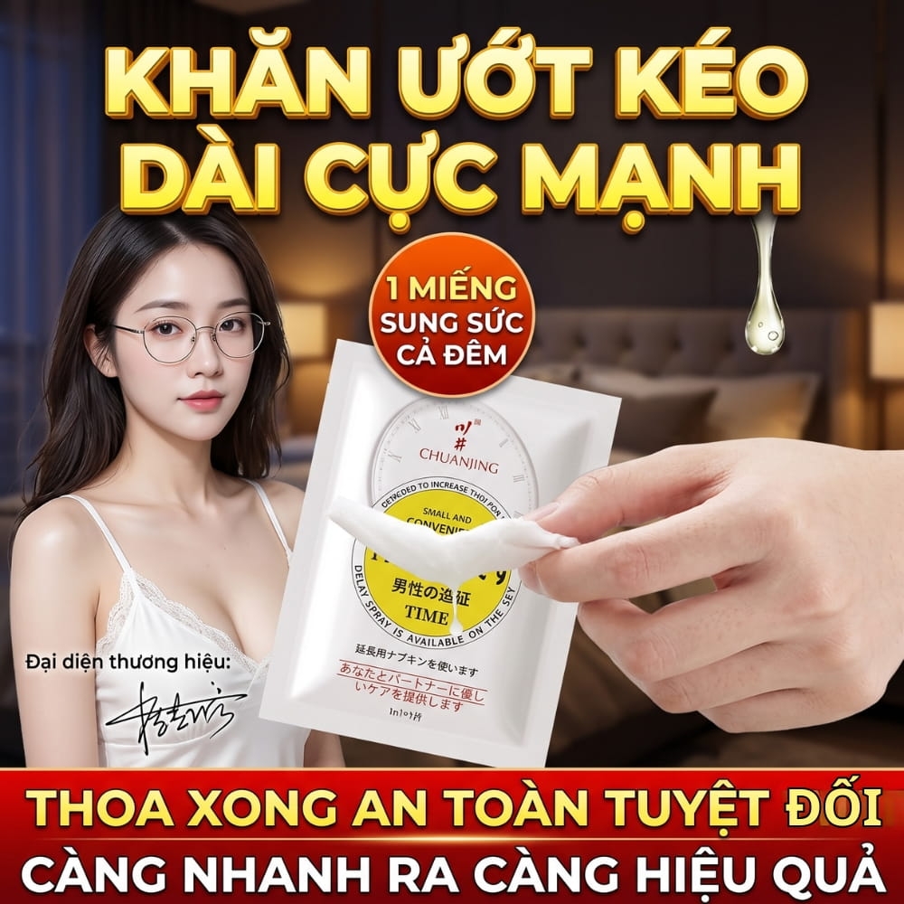 Khăn lau chống xuất tinh sớm ChuanJing Japanese Wipes 10s