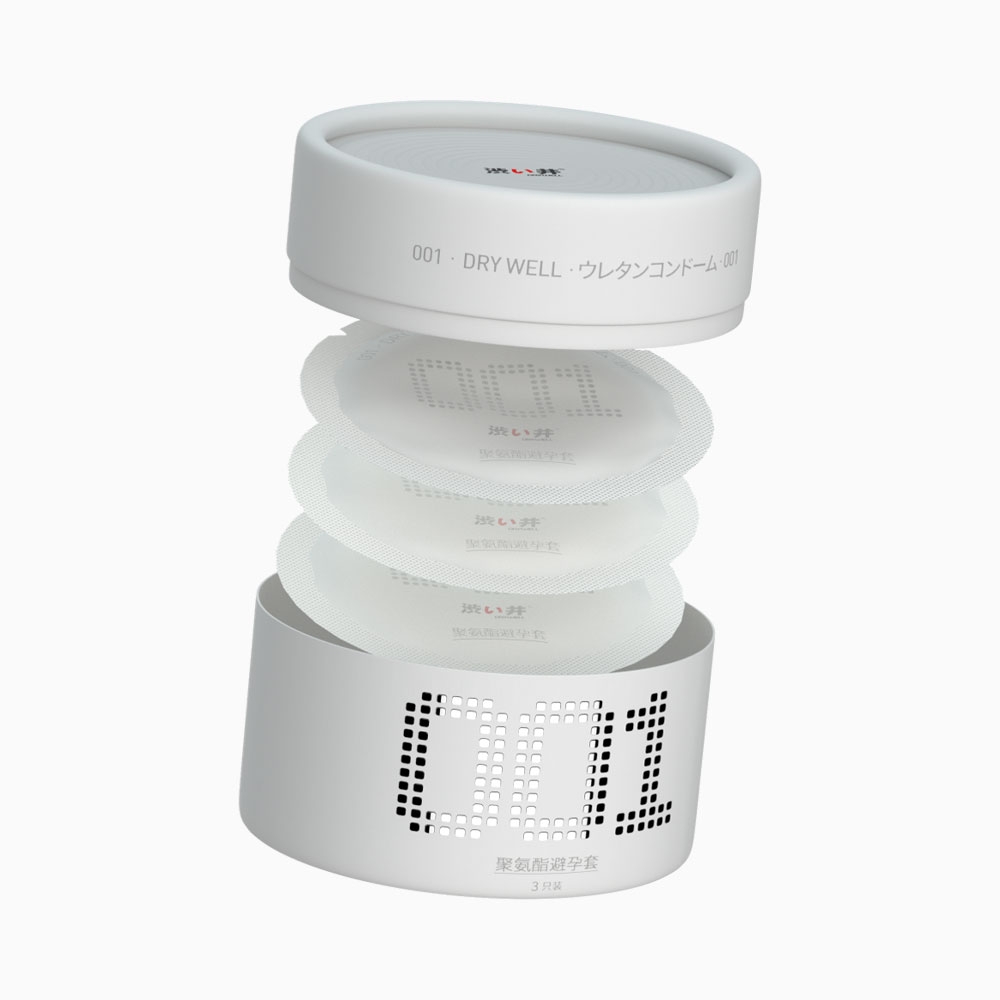 Bao cao su DryWell Super Thin PU 001 - Siêu mỏng 001 - Cảm giác chân thật - Hộp 3 cái