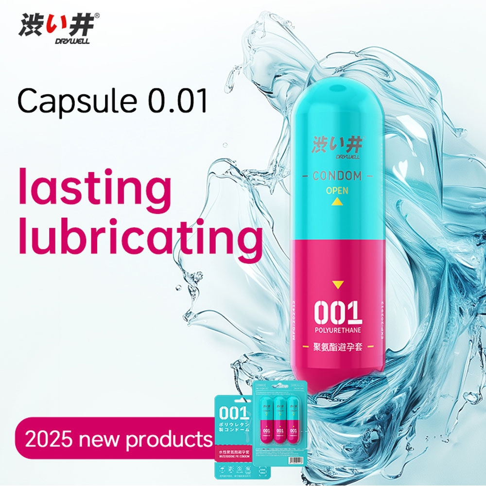 Bao cao su DryWell PU 001 Ultimate Lubrication – Siêu mỏng 001 siêu trơn mượt – Vỉ 3 viên