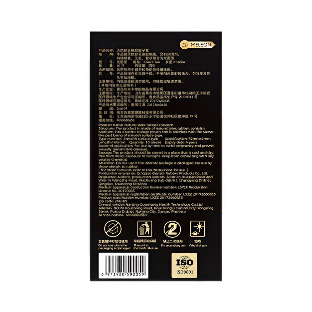 Bao cao su Meleon Delay King Black Honor kéo dài thời gian hộp 10 cái