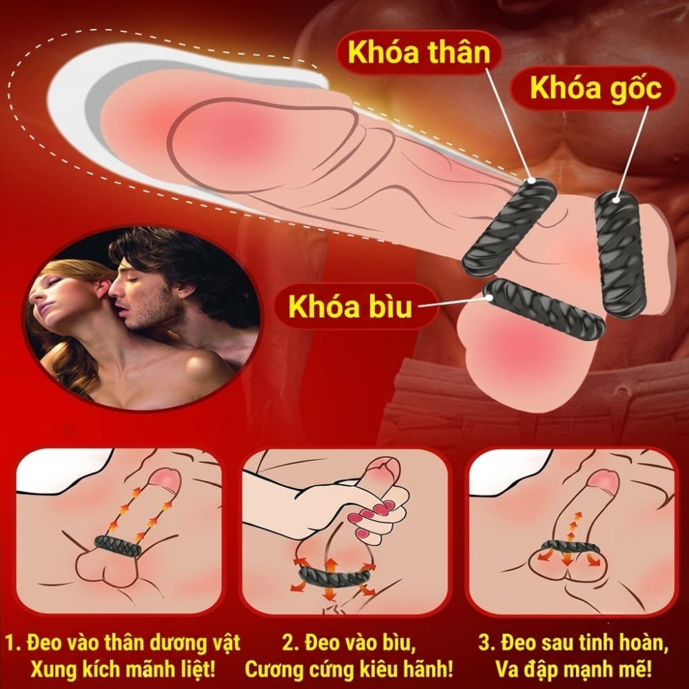 Vòng đeo dương vật Aichao Cock Ring Bộ 3s