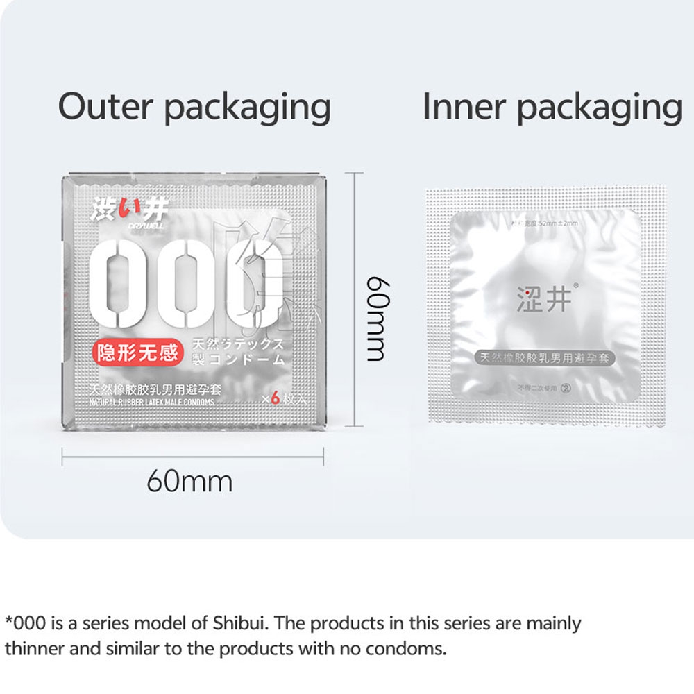 Bao Cao Su Drywell Naked Invisible 000 – Siêu Mỏng, Cảm Giác Chân Thật – Hộp 6 Cái