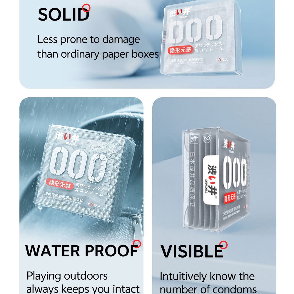 Bao Cao Su Drywell Naked Invisible 000 – Siêu Mỏng, Cảm Giác Chân Thật – Hộp 6 Cái