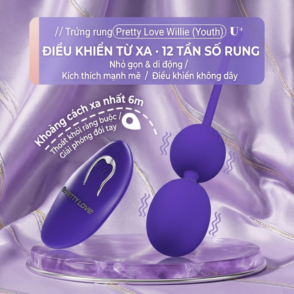Trứng rung Pretty Love Willie-Youth Remote