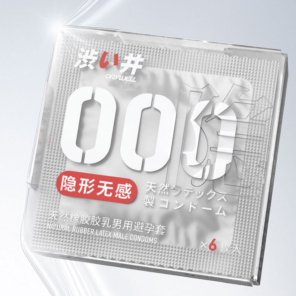 Bao Cao Su Drywell Naked Invisible 000 – Siêu Mỏng, Cảm Giác Chân Thật – Hộp 6 Cái