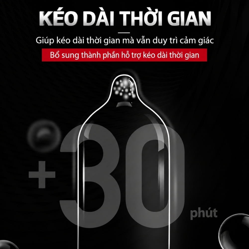 Bao cao su DryWell Long Lasting kéo dài thời gian hộp 3 chiếc