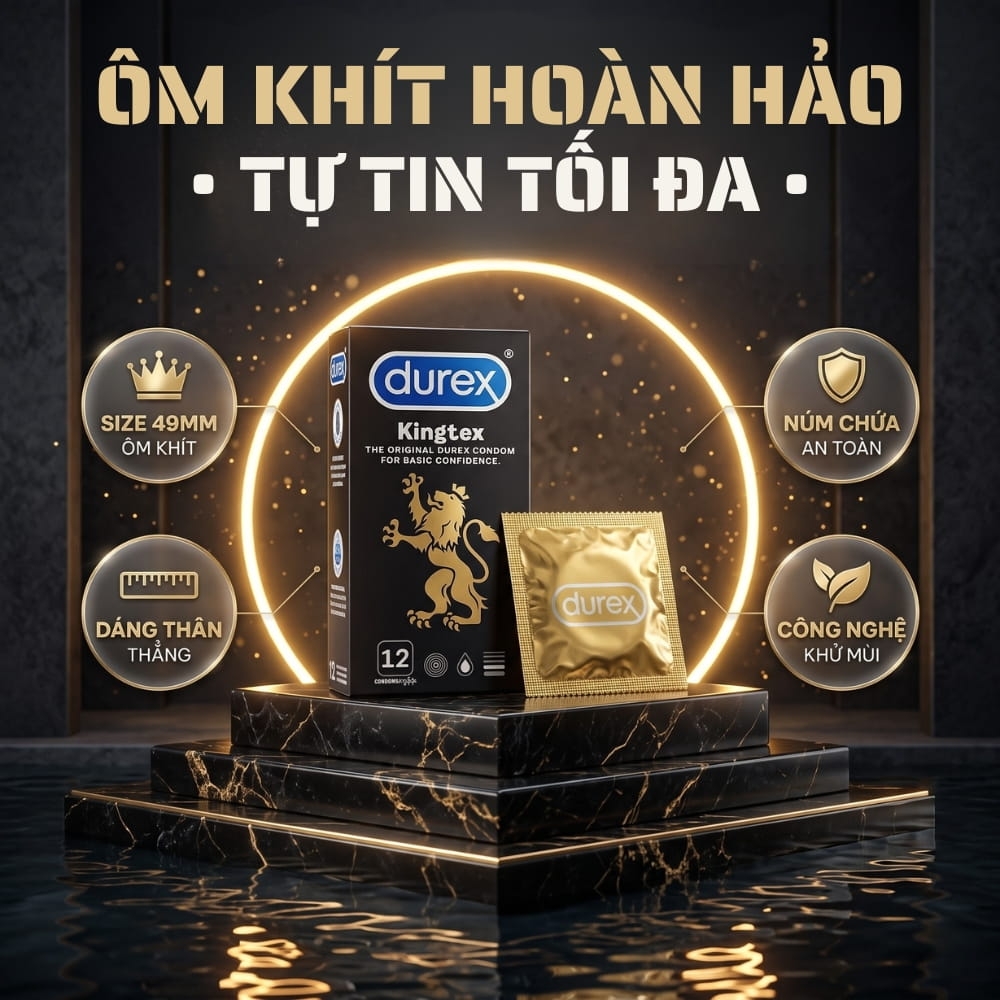 Bao cao su Durex Kingtex size nhỏ hộp 12 chiếc