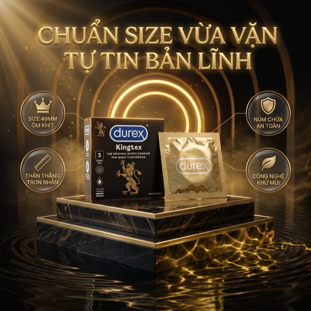 Bao cao su Durex Kingtex size nhỏ hộp 3 chiếc