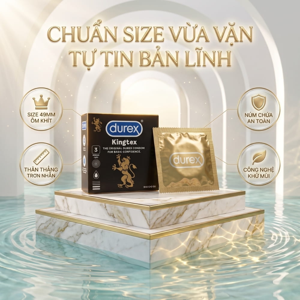 Bao cao su Durex Kingtex size nhỏ hộp 3 chiếc