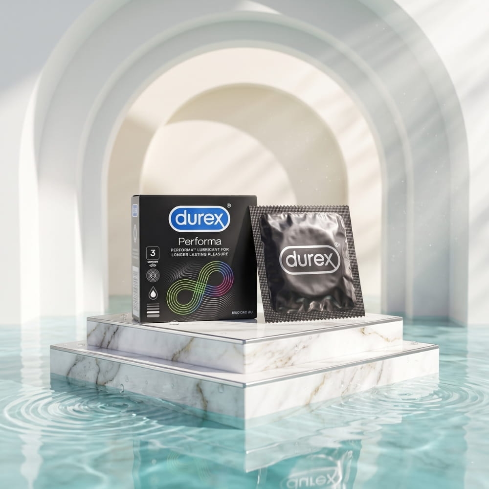 Bao cao su Durex Performa kéo dài thời gian hộp 3 chiếc