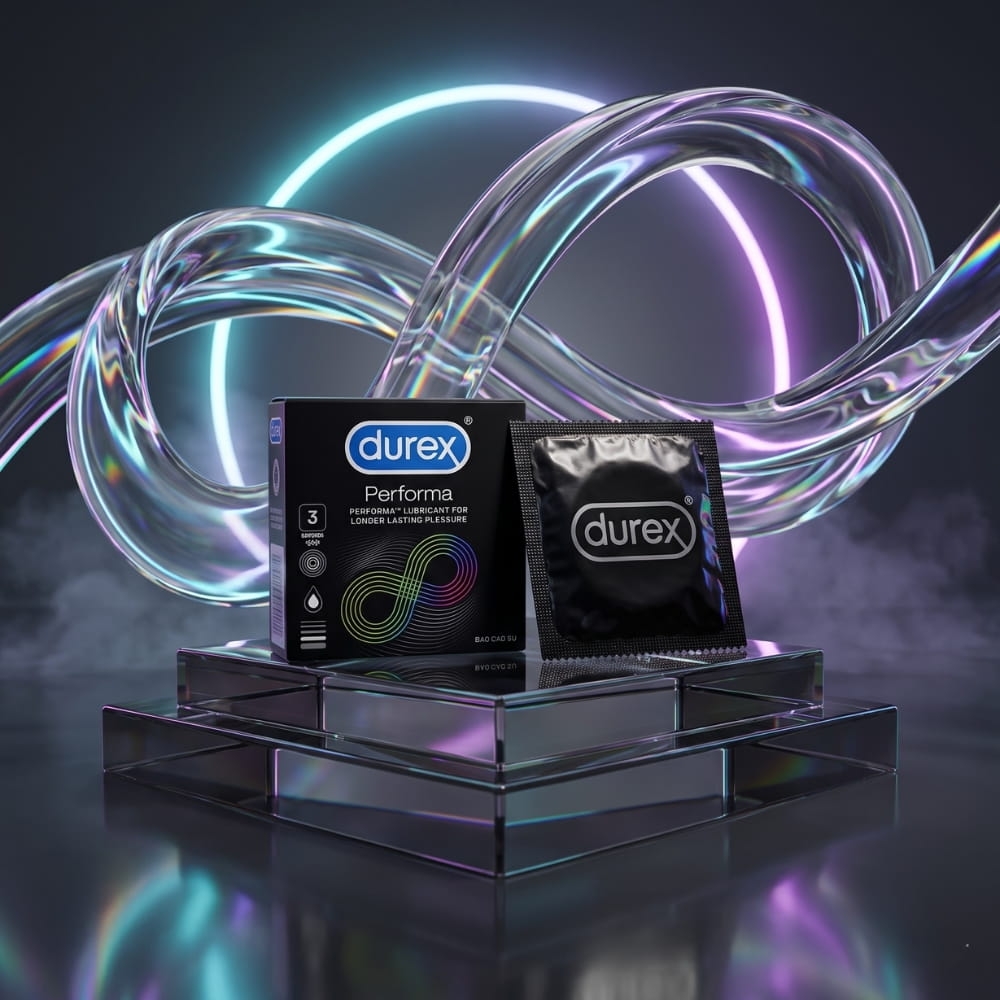 Bao cao su Durex Performa kéo dài thời gian hộp 3 chiếc