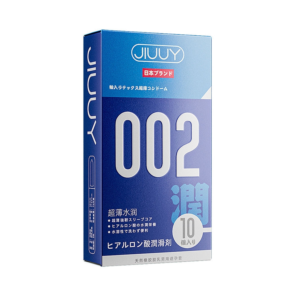 Bao cao su Jiuuy 002 Water Moisture siêu mỏng nhiều gel hộp 10 chiếc