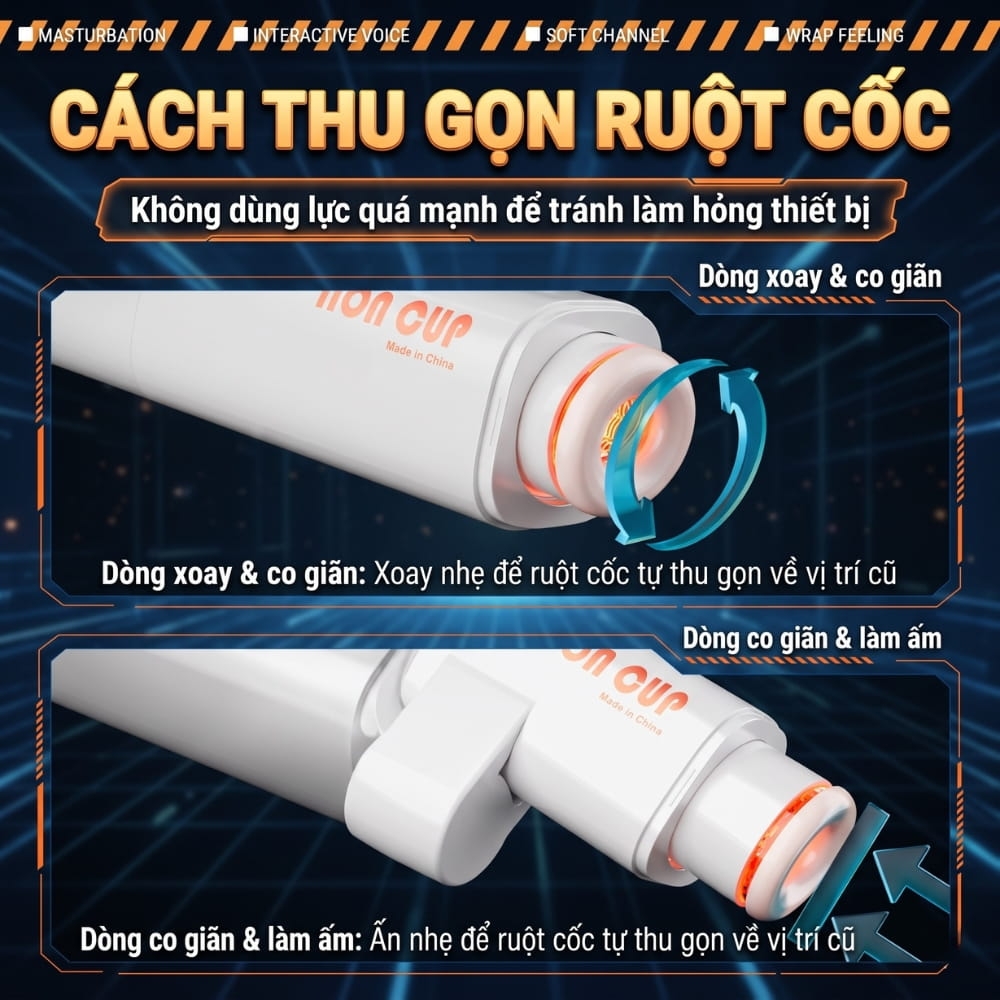 Âm đạo giả đa năng Jiuai Commander Masturbation Cup