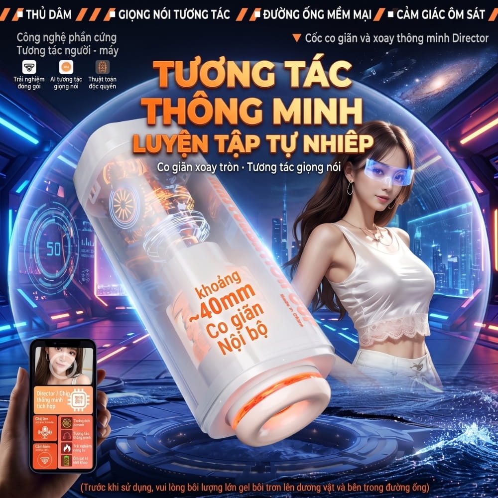 Âm đạo giả đa năng Jiuai Commander Masturbation Cup