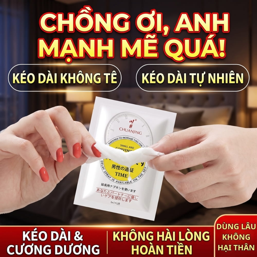 Khăn lau chống xuất tinh sớm ChuanJing Japanese Wipes 10s