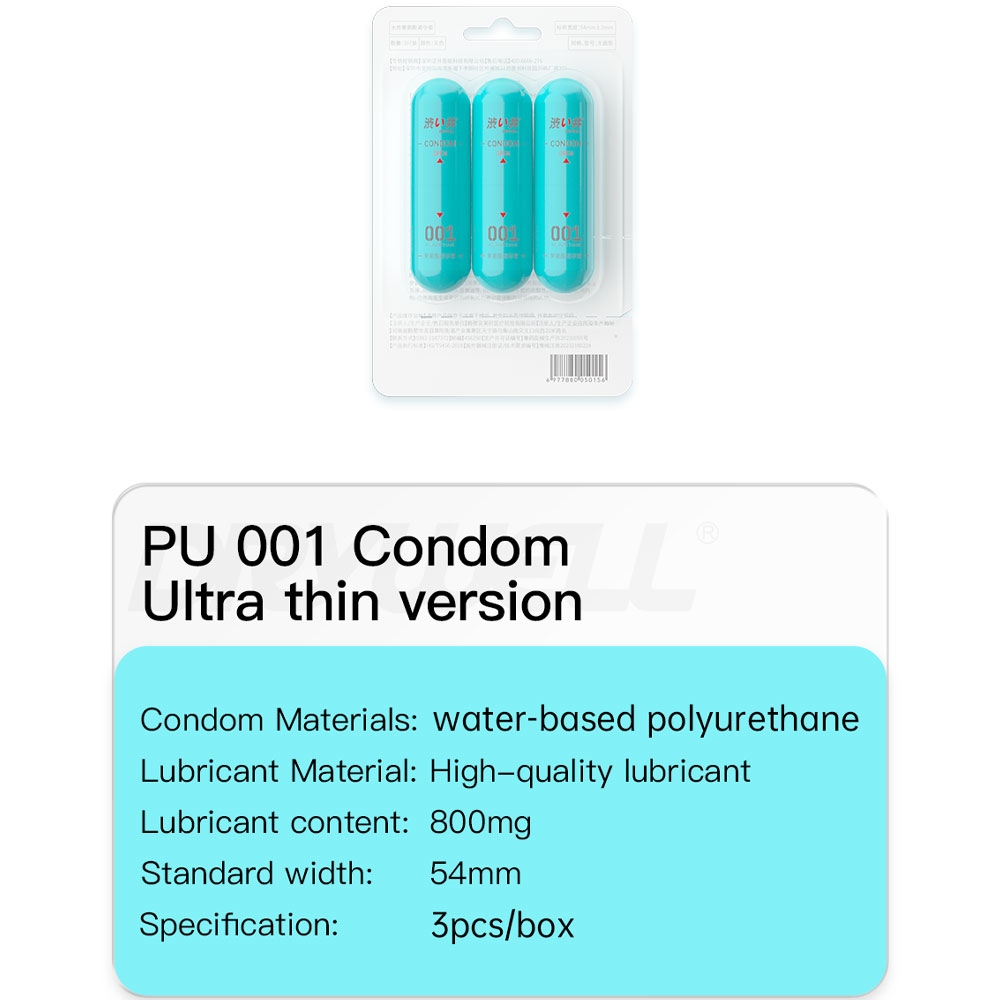 Bao Cao Su Drywell PU 001 Nude & Thin – Siêu Mỏng 001, Cảm Giác Chân Thật – Vỉ 3 Cái