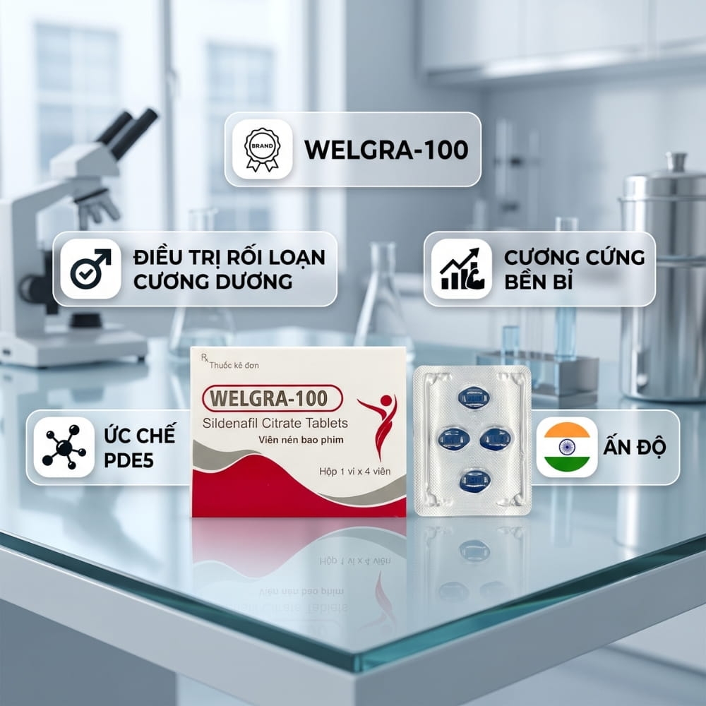 Viên uống cương dương Welgra 100 hộp 4 viên
