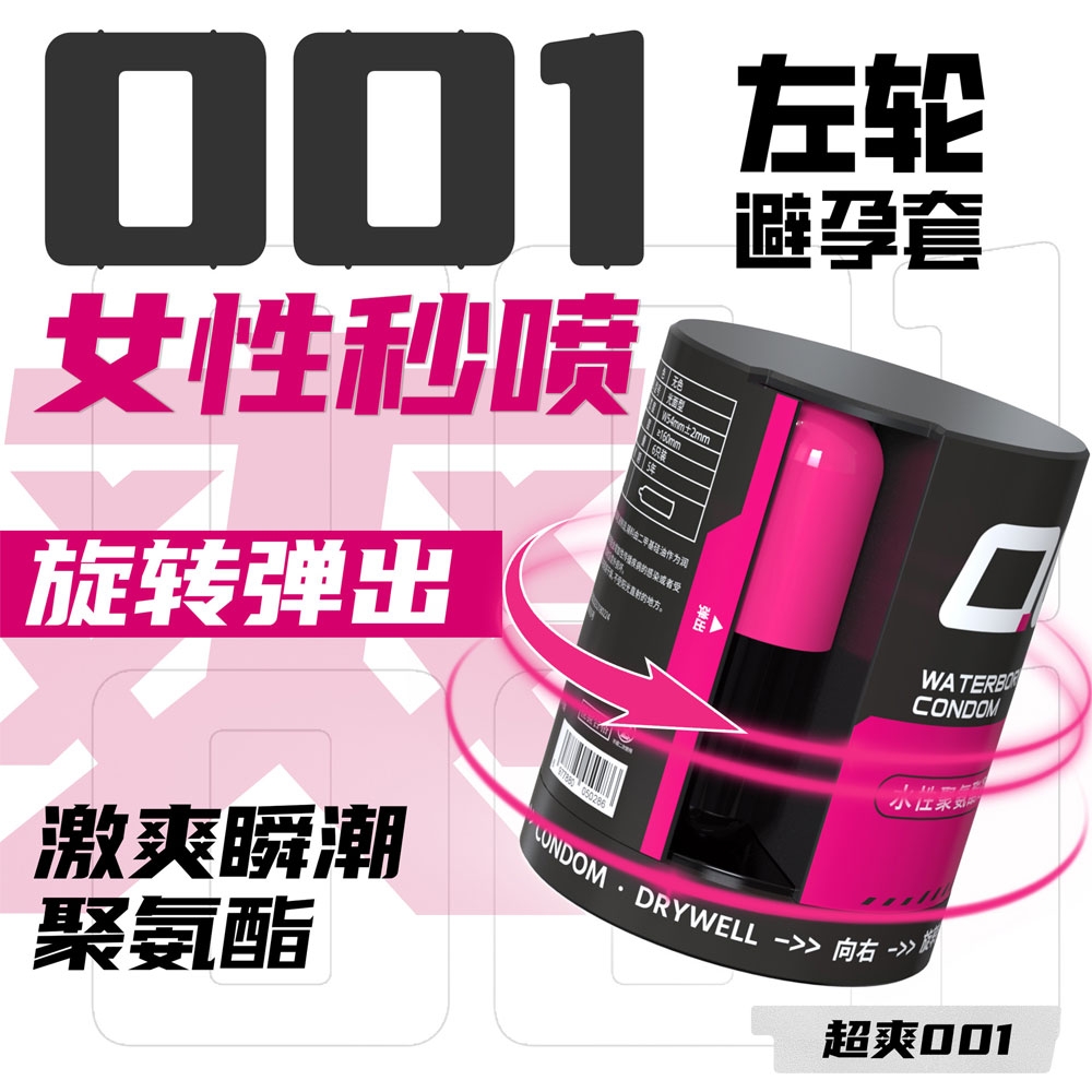 Bao cao su DryWell PU 001 Numbness Orgasm – Siêu mỏng 001 tăng cảm giác nữ – Hộp 6 viên