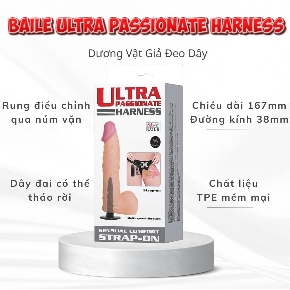 Dương vật giả có dây đeo Baile Ultra Passionate Harness đặc
