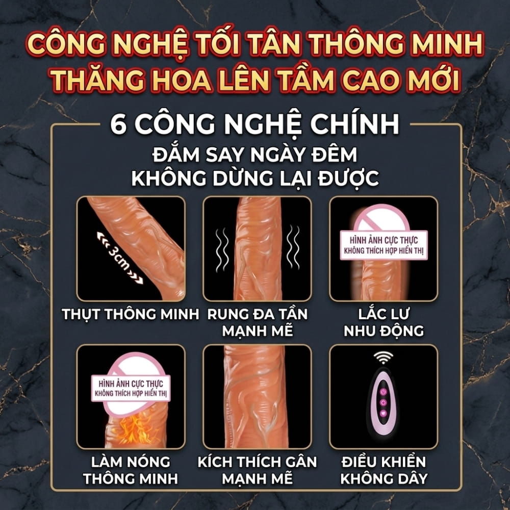 Dương vật giả hít tường đa năng Muha Man Root Plus remote